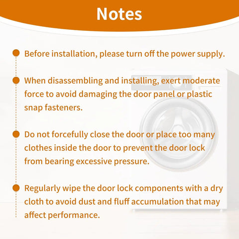 Installation notes for 2 Pairs 279570 Dryer Door Latch Kit Replaces 279570VP 291949 with maintenance tips.