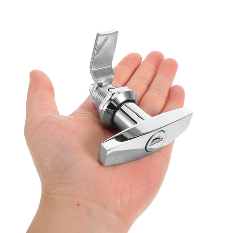 2 Pack Zinc Alloy Cam Cabinet Locks With Keys For RV Trailer Toolbox Doors in hand displaying sleek and durable design