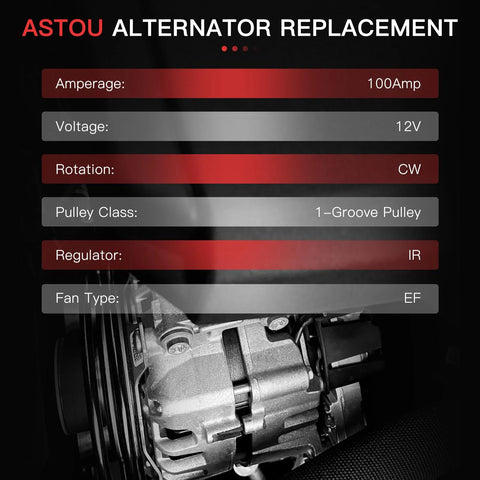 Diagram of One Wire Self-Exciting 12V 105Amp Alternator Replacement For 10SI Style SBC And BBC Engines with specifications.