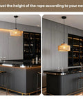 Totally Vibe Ready 2 Pack Rattan Pendant Lights, handwoven wicker hanging lamps with adjustable height for kitchen island.