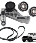 Jeep Wrangler Beefed Up Serpentine Drive Belt Tensioner Pulley Idler Kit For Three Point Six Liter V6 Engines Compatible With 2012 2017 JK And 2018 Wrangler Replaces 4627038AA KIT components