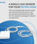 Flood Gen4 Smart Flood Sensor With Leak Cable WiFi Bluetooth Zigbee Matter shown with extended detection cable