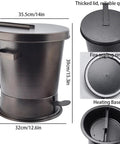 Heavy Gauge Charcoal Extinguishing Canister with thick lid and fire-sealing ring for smothering grill flames.
