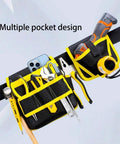 Heavy Duty 360 Swivel Utility Belt With Quick Grab Pockets Ergonomic Waist Tool Pack Jobsite Ready Tough As Nails Canvas Gear Organizer with multiple pockets for tools.