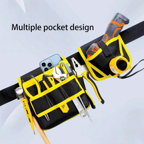 Heavy Duty 360 Swivel Utility Belt With Quick Grab Pockets Ergonomic Waist Tool Pack Jobsite Ready Tough As Nails Canvas Gear Organizer with multiple pockets for tools.