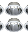Six Inch Open Reflector Trim Kit Six Pack For Par30 R30 Line Voltage Recessed Lighting White Aluminum Ring Fits 120V Incandescent CFL And LED Lamps Up To 75W No Fuss Easy Install