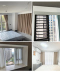 Top Shelf Ceiling Mount Acoustic Panel Zero Hassle Install For Bedroom And Living Room Sound Dampening Wall Treatment Noise Blocking Foam Sheet With Tight Grip Brackets 4 6M 15 Foot Wrap in a modern room with curtains and window.