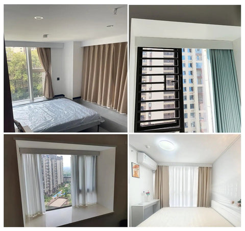 Top Shelf Ceiling Mount Acoustic Panel Zero Hassle Install For Bedroom And Living Room Sound Dampening Wall Treatment Noise Blocking Foam Sheet With Tight Grip Brackets 4 6M 15 Foot Wrap in a modern room with curtains and window.