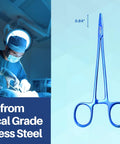 Mayo Hegar Needle Holder 7 Inch Surgical Needle Driver Clamp Forceps With Blue Plasma Coating And Tungsten Carbide Inserts