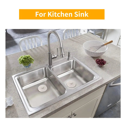 Heavy Duty Rubber Tub Stopper With Fifteen Inch Stainless Steel Beaded Chain Fits 1.5 To 2 Inch Drains Locks Securely In Place Like A Champ Every Single Time in kitchen sink.