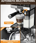 20 Bar Espresso Machine With Touch Screen And Automatic Milk Frother 3-In-1 Latte Maker for home coffee bar frothing milk into cup