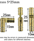 10 Pieces Mini Brass Barrel Hinges Set, Invisible Concealed Cylinder Hinge, dimensions shown 5x25mm