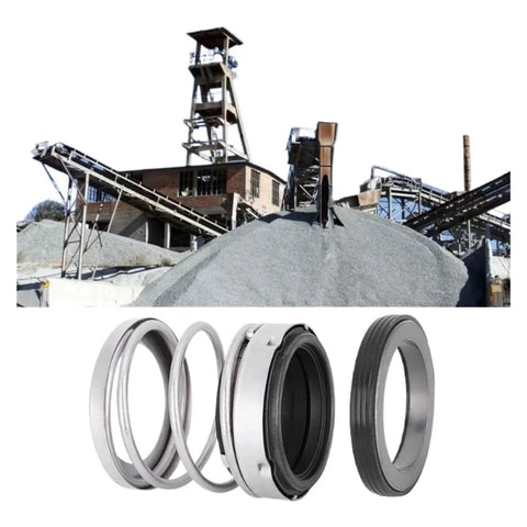 Rock Solid Mechanical Seal Kit For Water Pump Replacement Parts next to industrial setting with conveyor system.