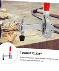 Fixed Toggle Clamp Set With Rubber Tips, Quick Release Woodworking Hold Downs For Workshop Workholding And Welding Fixtures