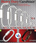 Heavy Duty Chain Quick Links And Carabiner Set For Hammock Hanging Camping And Hiking, showcasing durability and rust resistance.