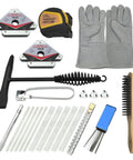 Pro Grade Welding Tools Kit with Chipping Hammer, Heat Resistant Leather Gloves, Soapstone Holder, 16 Ft Tape Measure
