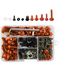 195 Piece Stainless Steel Motorcycle Fairing Bolt Kit With Bolts Screws Nuts Washers Clamps And Self Tapping Screws Universal Windshield Fasteners For Dirt Bikes Scooters Motocross In Orange