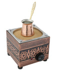 Copper Rectangle Electric Hot Sand Coffee Maker Heater Machine 110V 220V Turkish Style Traditional Design with authentic copper look.