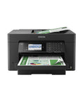 Super Sleek Wireless All In One Wide Format Inkjet Printer Dropping Ridiculously Crisp 13x19 Prints With Nifty Heat Free Tech For Hustlers And Studio Projects showing front view with printout.