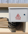 Weatherproof Metal Electrical Junction Box Outdoor Enclosure 300x400x160mm for charging stations and control panels installed on wall.