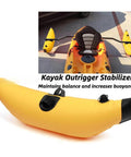 Portable Inflatable Kayak Outrigger Stabilizer Kit For Serious On Water Stability with yellow color option shown.