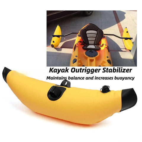 Portable Inflatable Kayak Outrigger Stabilizer Kit For Serious On Water Stability with yellow color option shown.