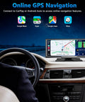 Wireless CarPlay Dash Cam Tablet 10.26 Inch With 4K Front Cam And 1080P Rear View Backup Cam on car dashboard