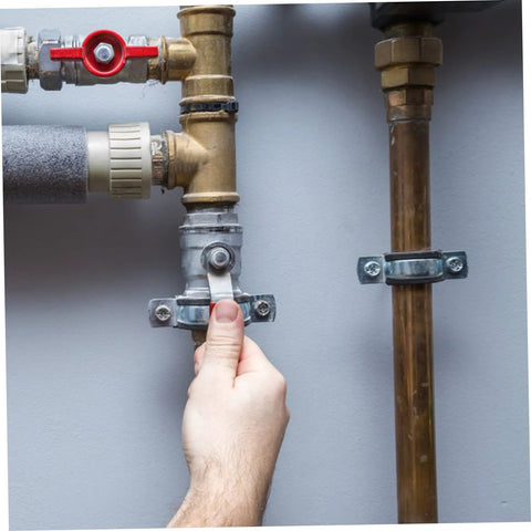 Pro Grade Heavy Duty Stainless Steel U Clamp Pipe Repair Kit 50 Pack used for plumbing maintenance on pipes with hand installation