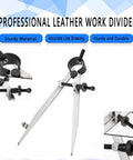 Robust Badass 12 Inch Heavy Duty Spring Divider Compass With Adjustable Metal Body And Secure Pencil Clip Engineered For Leather Craftsmanship Woodworking Projects, showing sturdy steel legs and adjustable clamp.