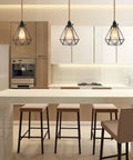 Modern kitchen with pendant lights using UL Listed E26 Light Socket With On Off Switch, heavy-duty design, black finish.