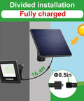 Solar Powered Outdoor Flood Light 4400mAh Dusk To Dawn Auto On Off IP65 Waterproof Security Floodlight installation diagram