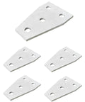 Hot Dipped Galvanized 4 Pack Flat Tee Plate With 4 Holes 6mm Thick Flat Connector Bracket For One And Five Eighths Inch Strut Channel Built Tough Heavy Duty Steel For Outdoor And Industrial Use, angled view