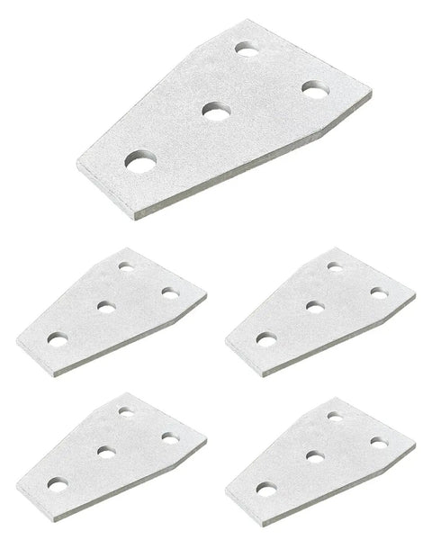Hot Dipped Galvanized 4 Pack Flat Tee Plate With 4 Holes 6mm Thick Flat Connector Bracket For One And Five Eighths Inch Strut Channel Built Tough Heavy Duty Steel For Outdoor And Industrial Use, angled view