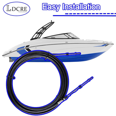 Reverse Shift Cable For Jet Boats 2007 To 2018 with boat illustration and installation label
