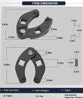 Adjustable Gland Nut Wrench For Hydraulic Cylinders, handy spanner with two-slot claw, item dimensions and design details shown