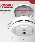Compact 10SDR Smoke Detector With AA Battery Power Quick Smoke Detection 85 dB Siren Red LED Alarm Light 9th Edition Easy Install Home Safety Sensor For Apartments And Homes, 4-inch design shown