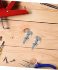 Pack Of Two Stainless Steel Retractable Spring Plungers With Knurled Handle Indexing Pin Lockout Pin For Rolling Toolboxes And Shop Equipment No Fuss Installation Hella Durable Build on a wooden workbench.