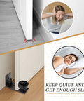 4 Pieces Sliding Closet Barn Door Floor Guide Kit With Flush Wall Mount Design installed, shown supporting a sliding door for quiet operation