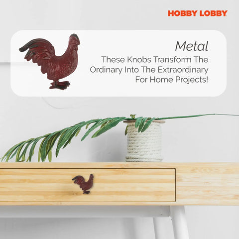 Score That Rustic Look Instantly With This Set Of Two Red Rooster Metal Knobs Made As Top Tier Dresser Pulls And Cabinet Hardware For A Quick Home Makeover You Gonna Totally Love. Display of vintage red rooster knob on a light wood drawer.