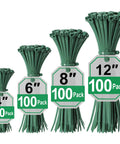Green Zip Ties Assorted Sizes 4 6 8 12 Inches 400 Pack UV Resistant Cable Ties for Garden Plants and Fencing