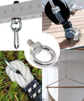 Hella Solid M10 Lifting Eye Bolts, 304 Stainless Steel Six Pack, various uses for rigging and lifting applications.