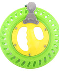 Heavy Duty Fishing Kite Line Spool 22cm ABS Plastic Winding Reel Holder with green and yellow ergonomic handle.
