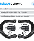 Beefy Front Upper Control Arms With Ball Joints Kit for 02-09 Chevy Trailblazer, GMC Envoy, Buick Rainier, Isuzu Ascender, Saab 9-7X and Bravada - Four Piece Suspension Upgrade includes two upper ball joints and two upper control arms