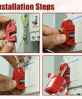 Universal Circuit Breaker Lockout Kit With Quick Lock Design For Single Double And Triple Pole Breakers ISO DIN Safety Compliance Lockout Tagout Set 5 Pack Must Have being installed on electrical panel