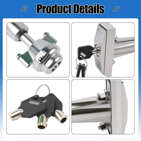 Heavy Duty Aluminum Alloy Vending Machine Lock With Keys And T Handle For Candy Snack Soda Machines Chrome Plated Surface