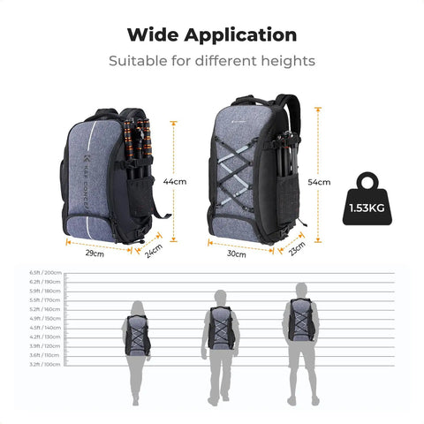 30L Camera Backpack With Rain Cover And 16 Inch Laptop Compartment Built For Travel Holds Canon Nikon Sony DJI Mavic Drone Gear With Customizable 3 