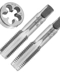 Pro Grade M16x2 Hand Tap And Die Set For Metric Threading, Right Hand Tap And Round Die Kit For Steel Copper Aluminum