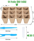 Biodegradable Seed Starter Tray Kit With 120 Cell Trays Ten Pack Seedling Pots Twenty Labels And Two Transplant Tools dimensions