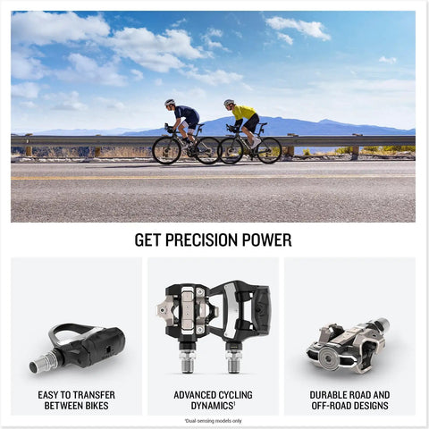Cyclists using Rally XC210 Dual Sensing Power Meter Pedals for mountain and gravel riding, showcasing precision power.