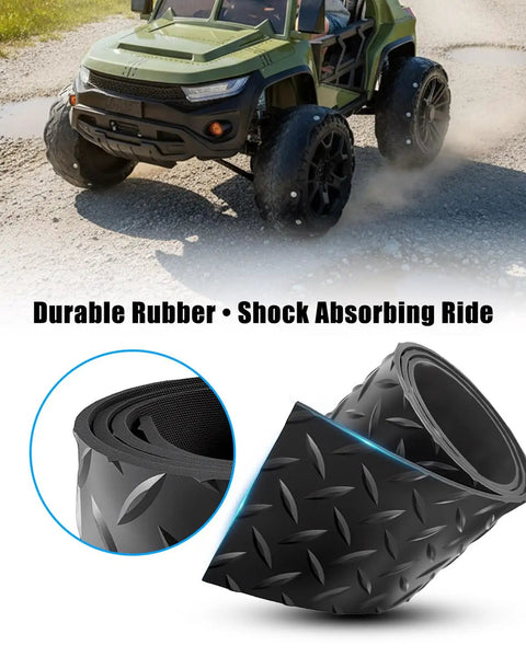 Power Wheels Rubber Tire Upgrade Kit 2 Pack For Kids Electric Ride On Cars with durable rubber material and shock-absorbing design